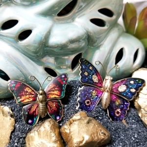 Two butterfly pins